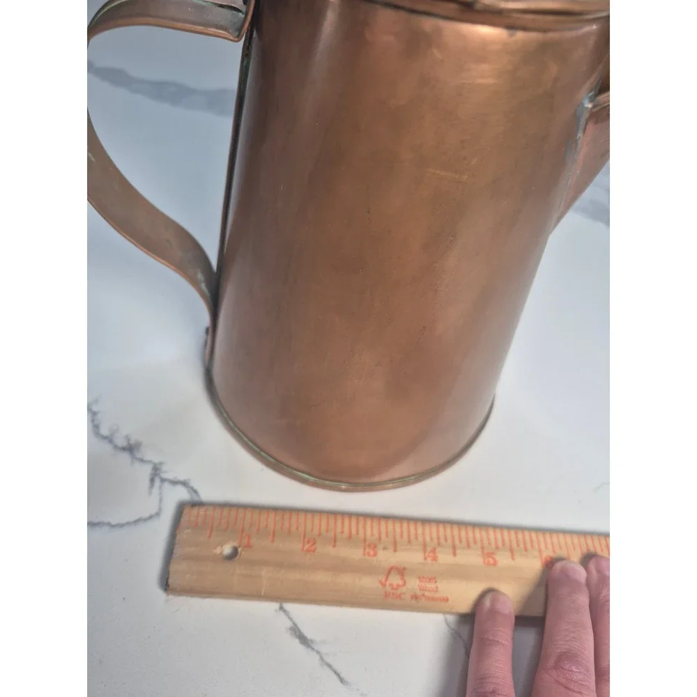 Vintage Primitive Copper Coffee‎ Pot Pitcher Rustic Farmhouse Decor 9.5 Inch